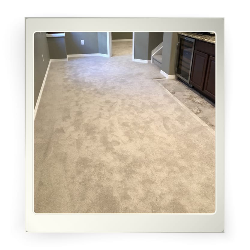 Expert transitions between carpet and tile.