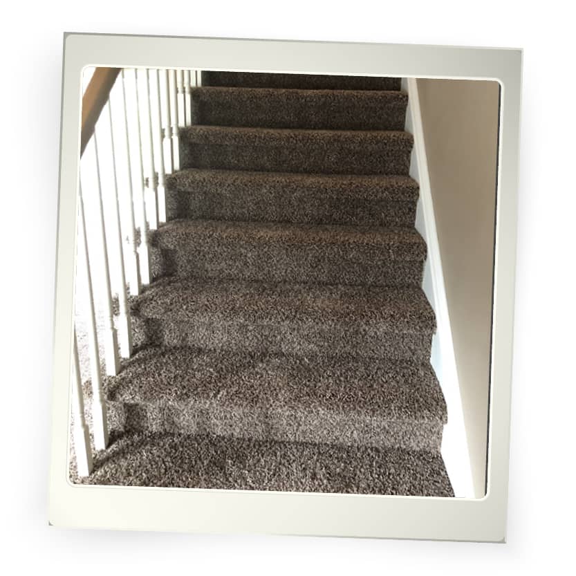 Professional install around stair spindles.